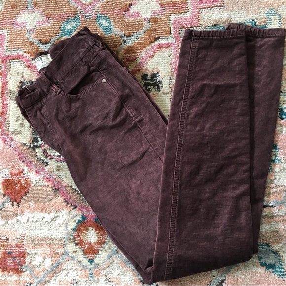 Free People brown velvet skinny high waisted pants - Picture 4 of 14